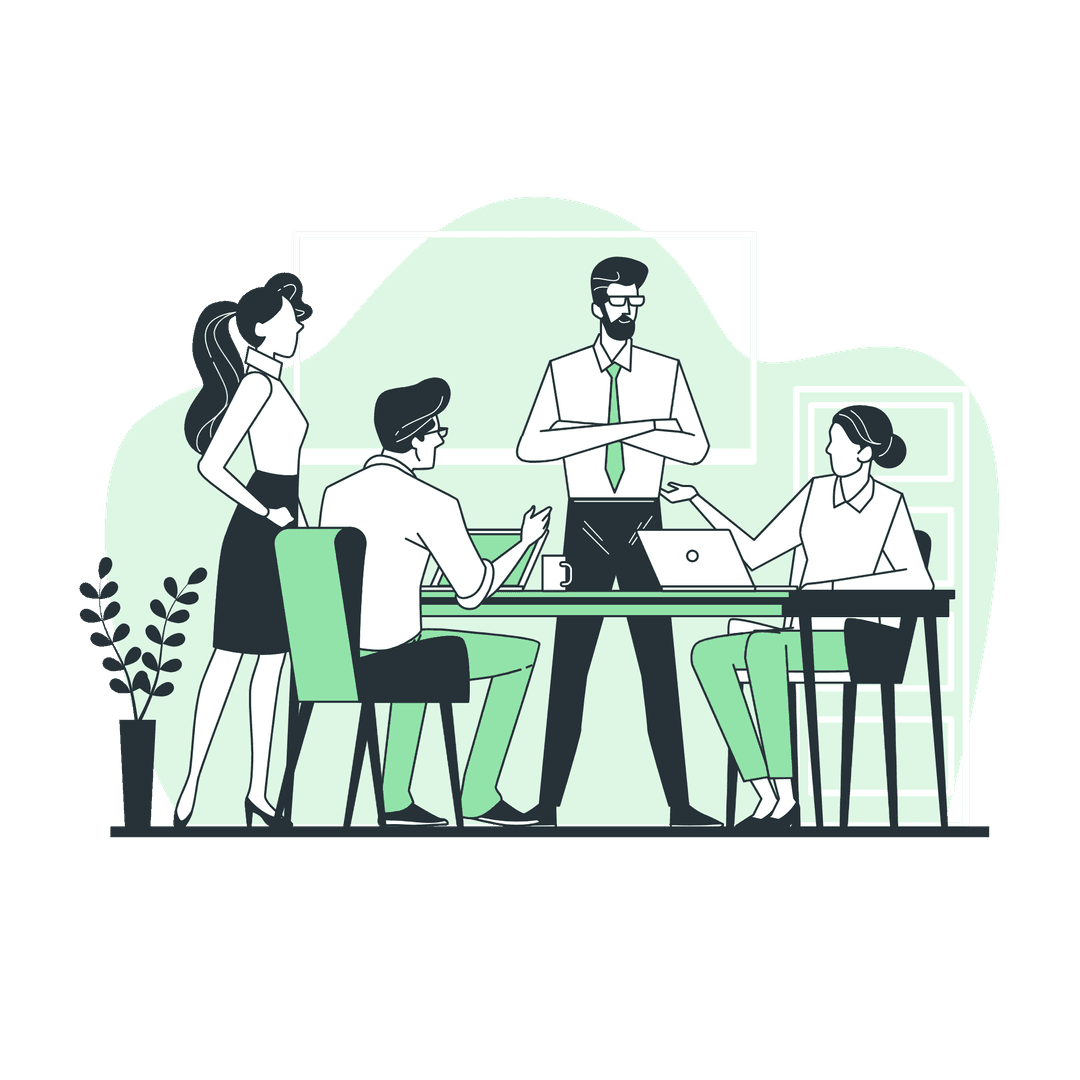 Government e-governance team collaboration illustration